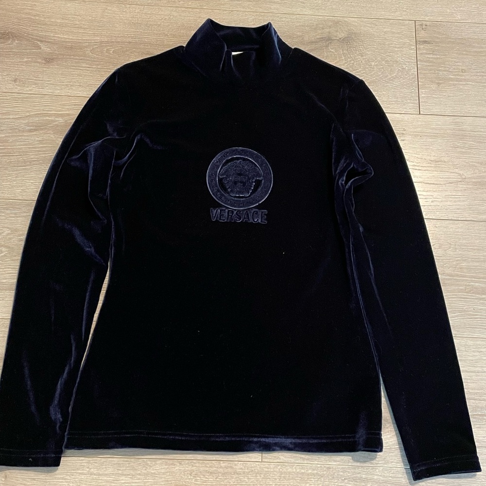 Versace Navy Velvet Top